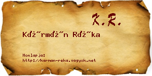 Kármán Réka névjegykártya